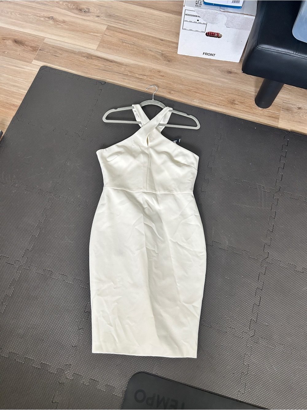 Likely Cream Crisscross Halter Midi Dress